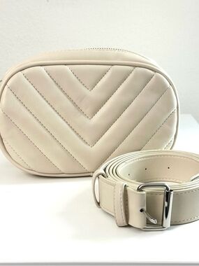 torrid Cream Quilted Crossbody Belt Bag